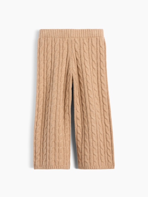 Baby & Toddler CashSoft Cable-Knit Wide-Leg Pants