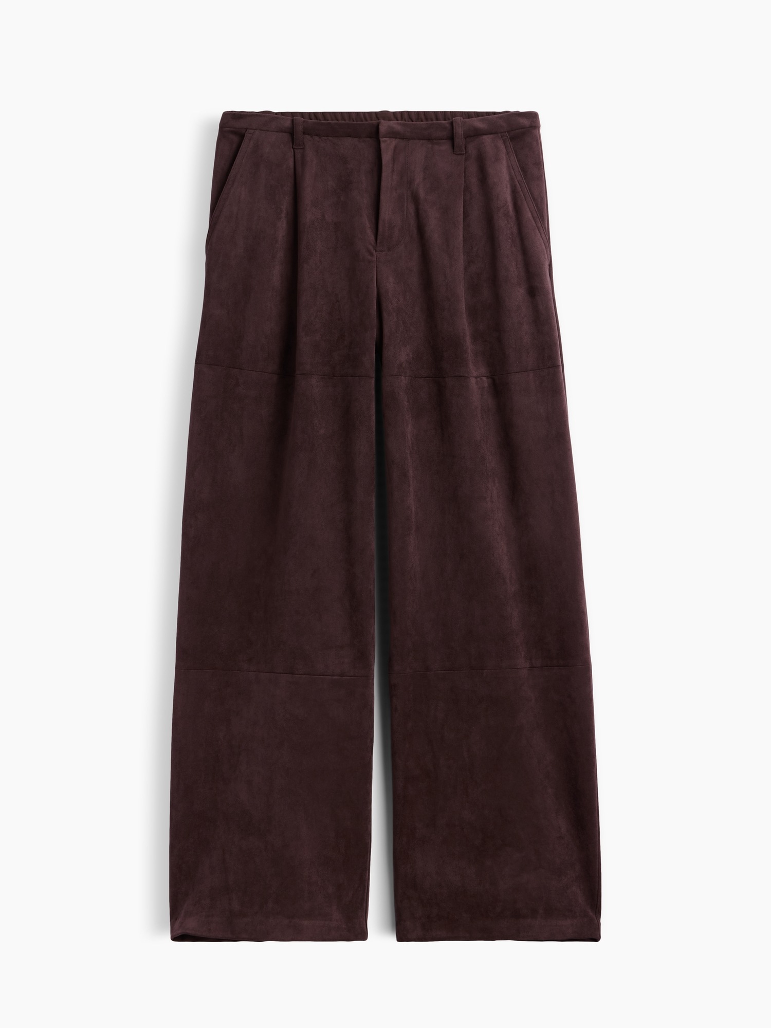 Женские брюки Gap Vegan Suede Pleated Wide-Leg, цвет: Коричневый — фото 6