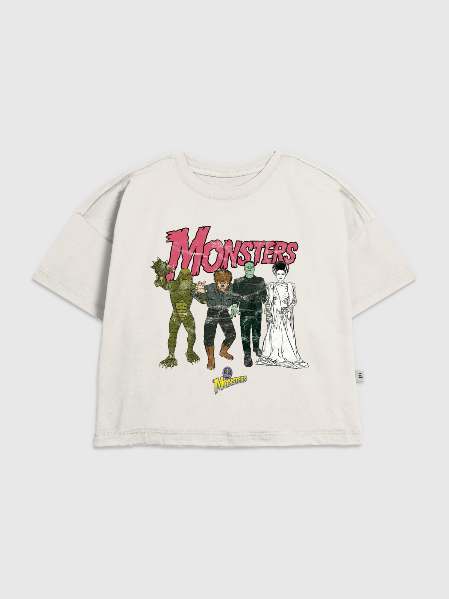 Детская футболка Gap Universal Monsters Vintage Graphic, цвет: Молочный белый