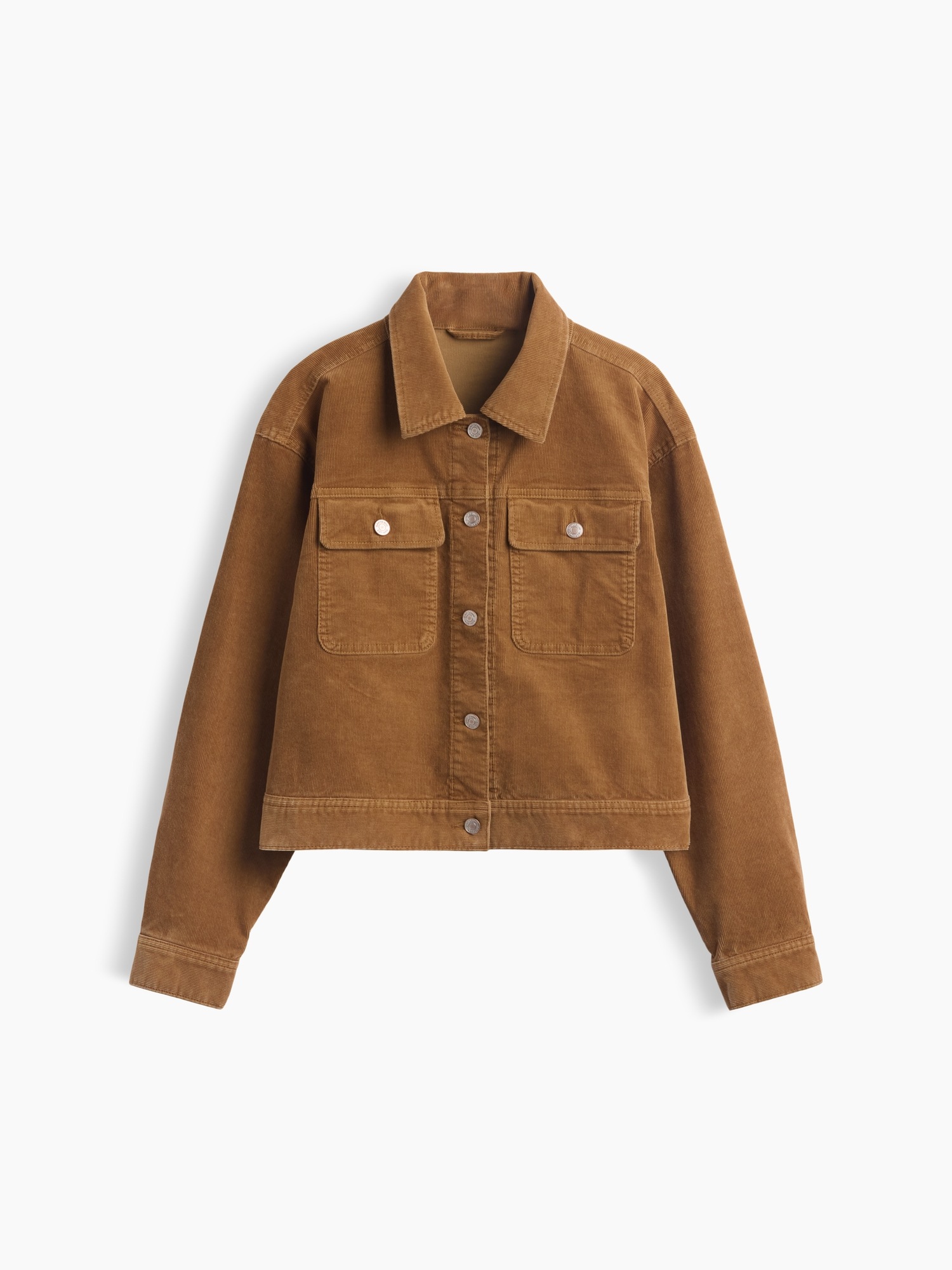 Женская куртка Gap Corduroy Crop Jacket, цвет: Коричневый — фото 5