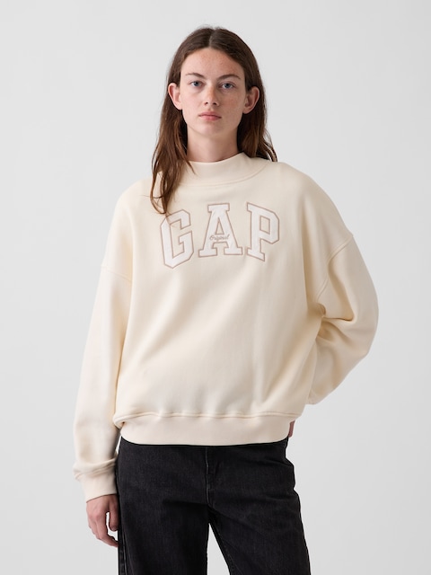 VintageSoft Oversized Mockneck Logo Sweatshirt