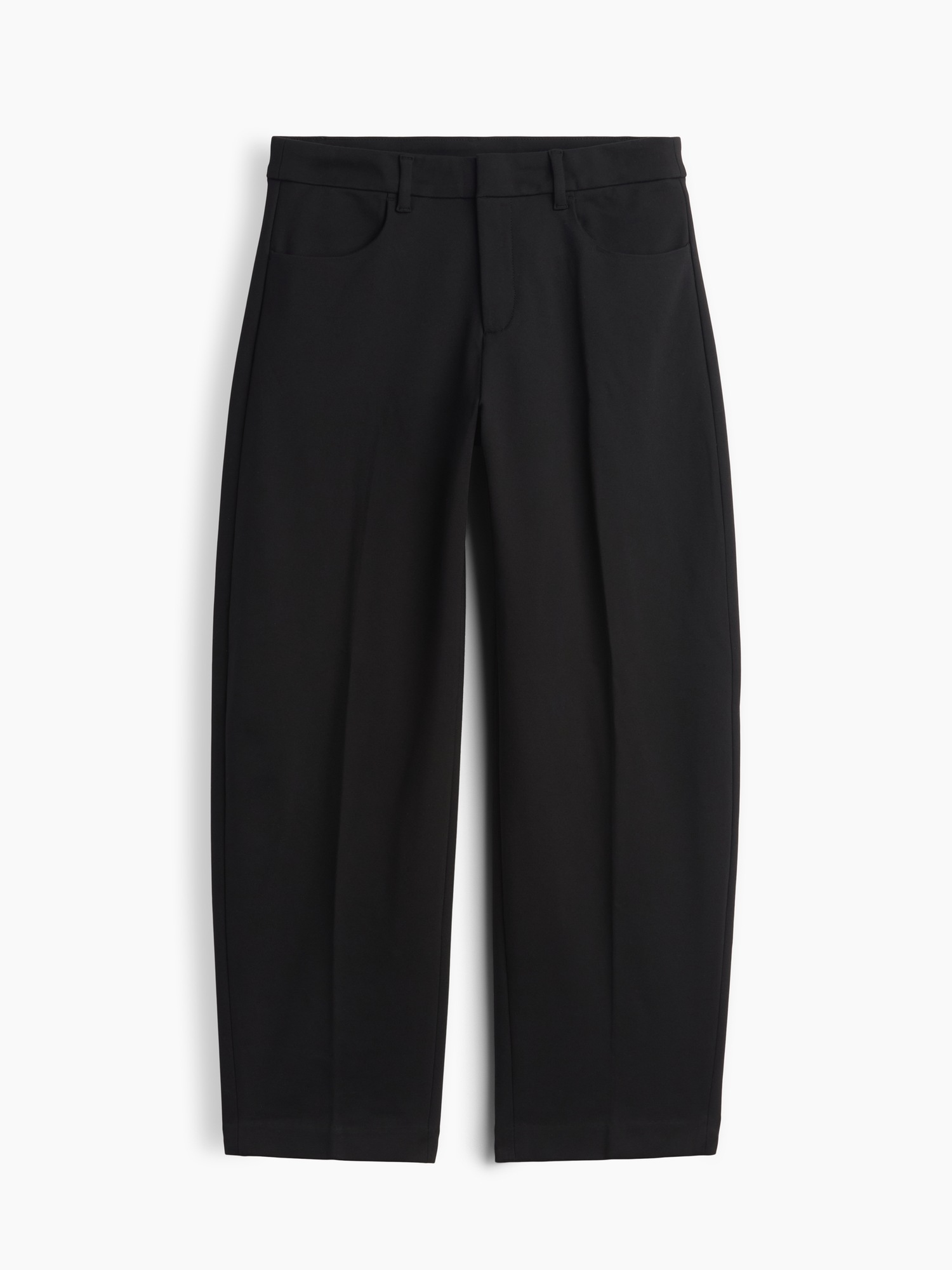 Женские брюки Gap Mid Rise Double Knit Barrel, цвет: Чёрный — фото 2