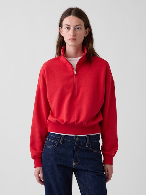 VintageSoft Oversized Half-Zip Wedge Pullover