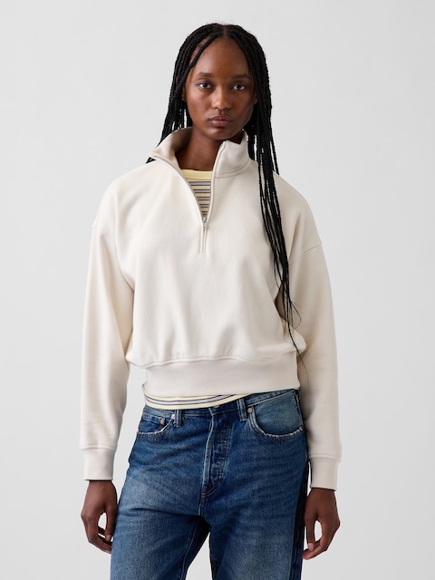 VintageSoft Oversized Half-Zip Wedge Pullover