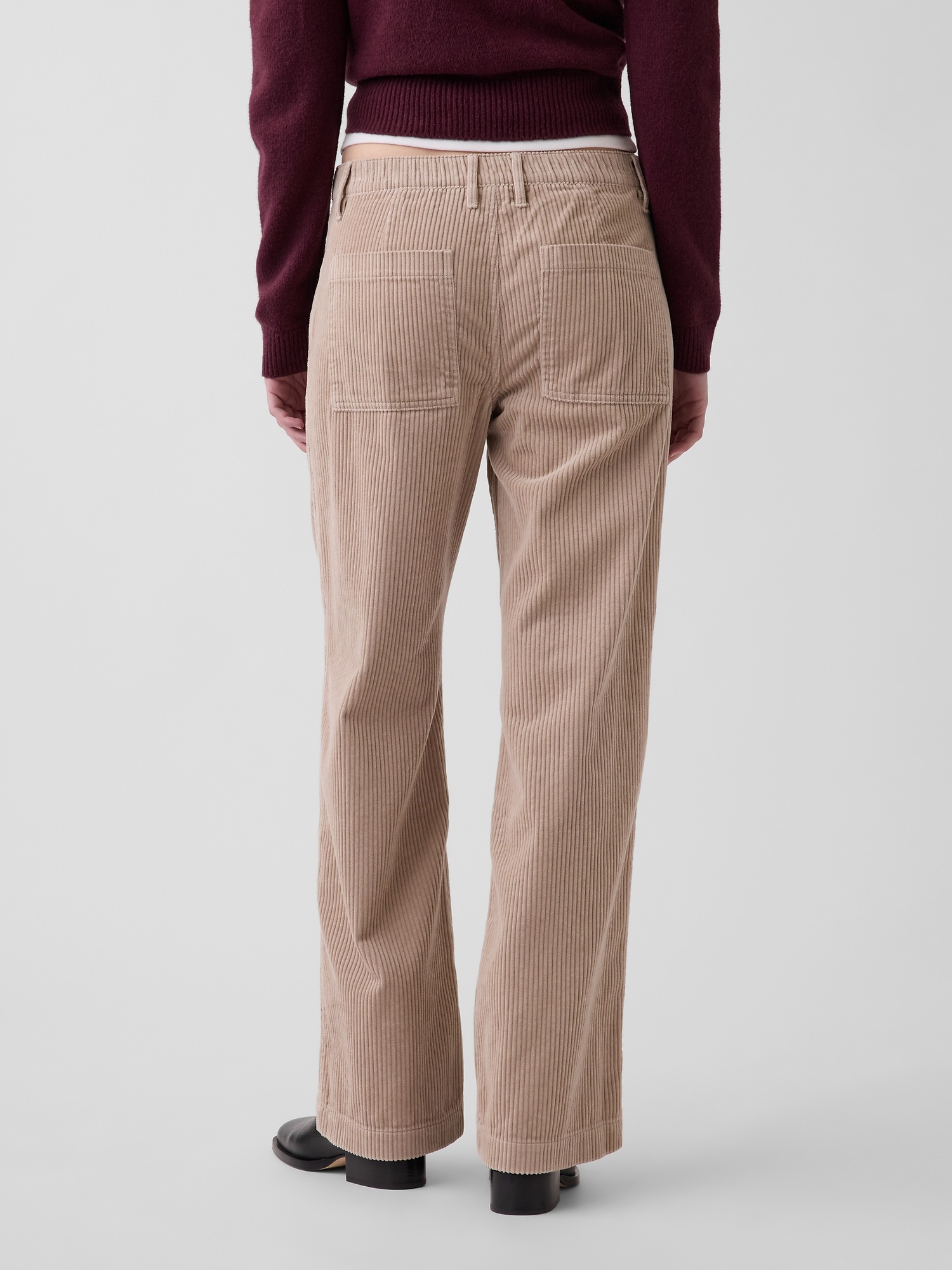 Женские брюки Gap Low Rise Corduroy '90s Loose, цвет: Бежевый — фото 4