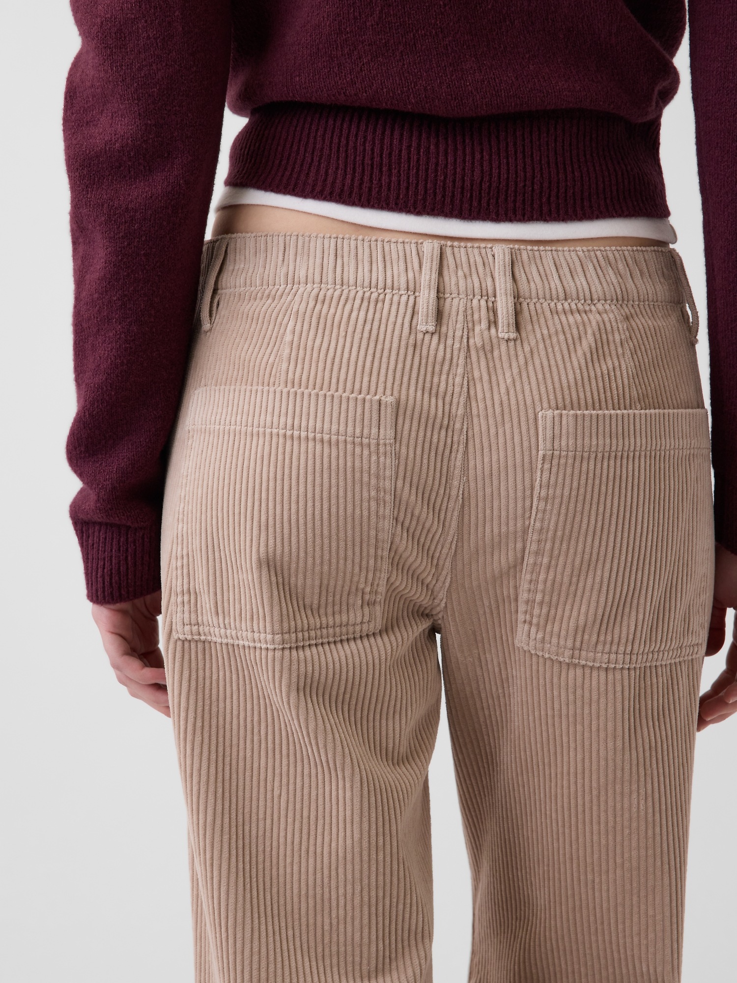 Женские брюки Gap Low Rise Corduroy '90s Loose, цвет: Бежевый — фото 5