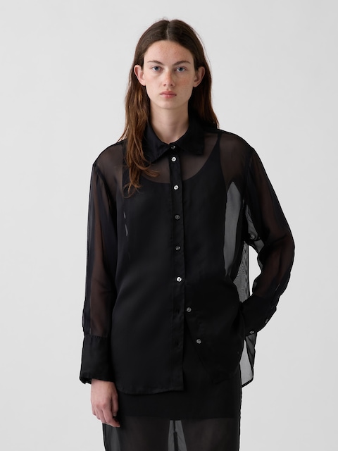 Sheer Organza Big Shirt