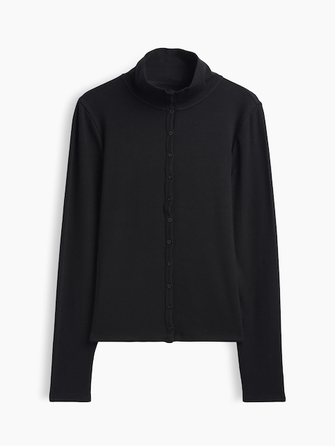 Modern Rib Mockneck Cardigan