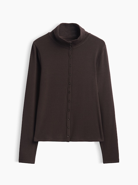 Modern Rib Mockneck Cardigan