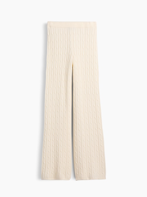 CashSoft Cable-Knit Sweater Pants