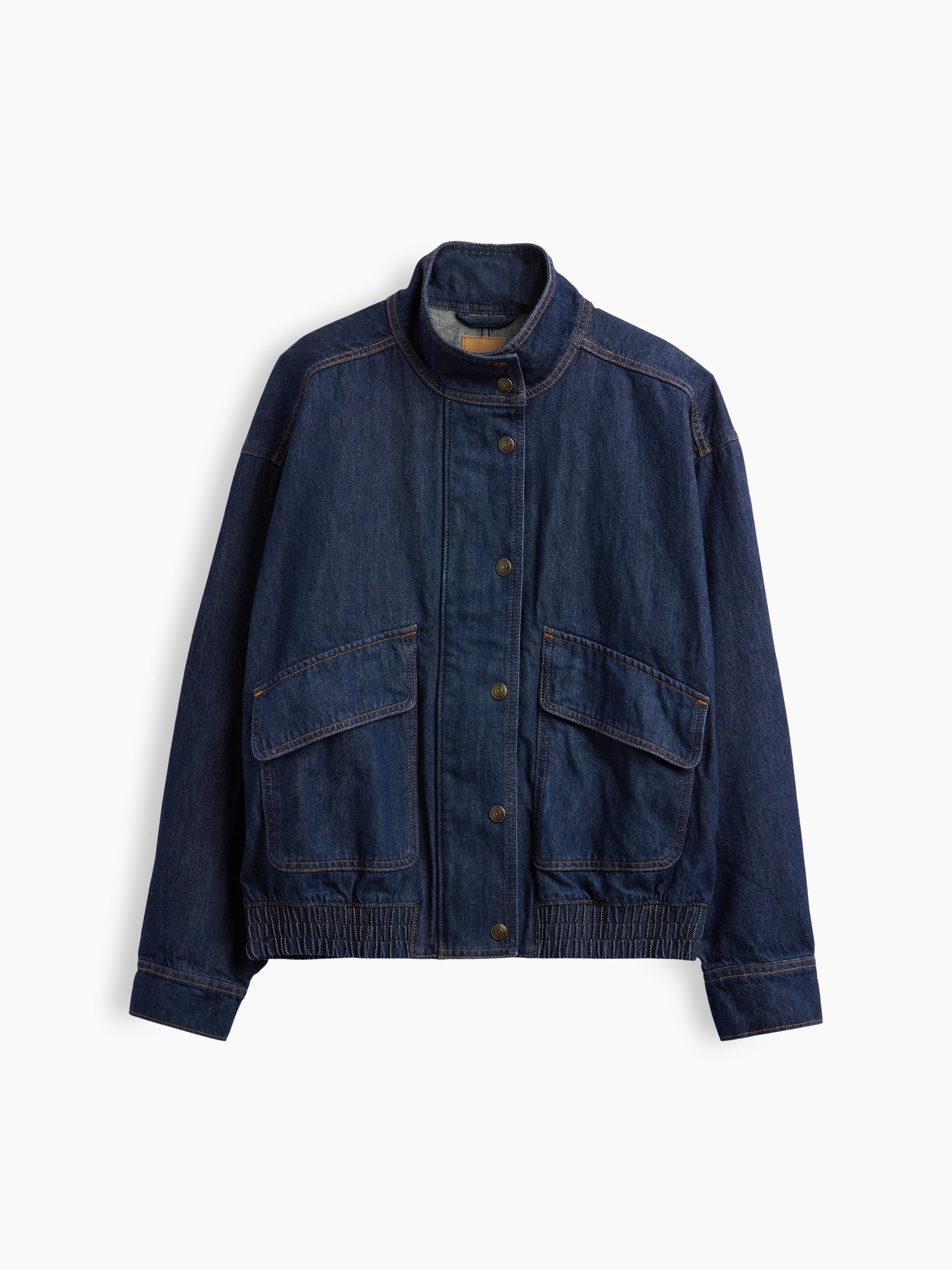 Женская куртка Gap Denim Oversized Bomber, цвет: Средняя варка