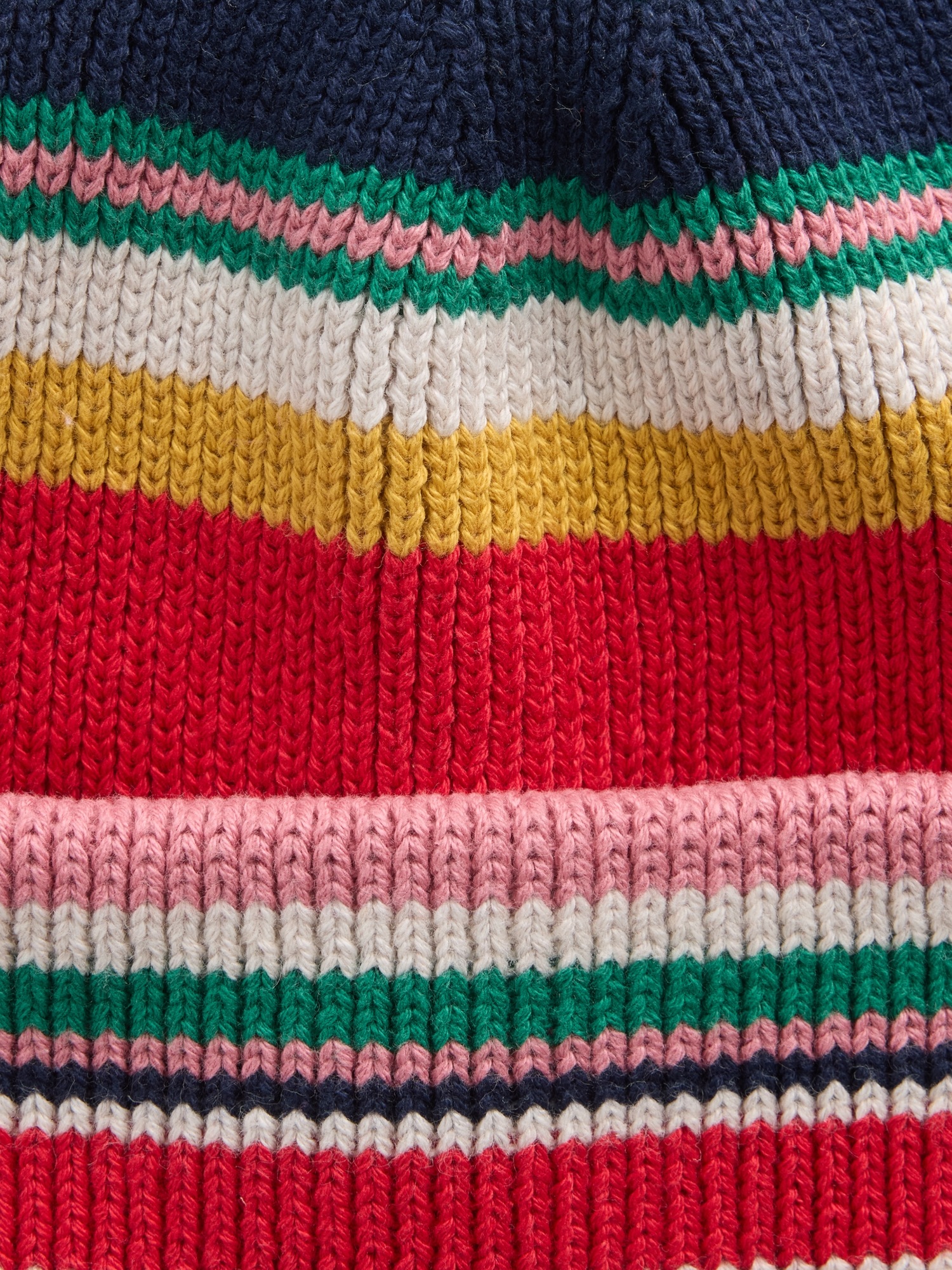 Детская шапка Gap 100% Cotton Happy Stripe Beanie, цвет: Полосатый, вариант 1 — фото 2