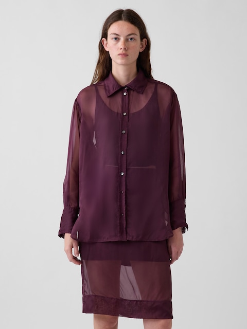 Sheer Organza Big Shirt