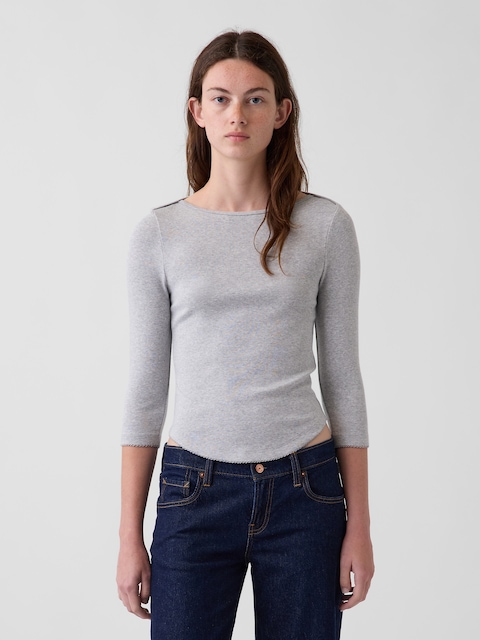 Modern Curved-Hem T-Shirt