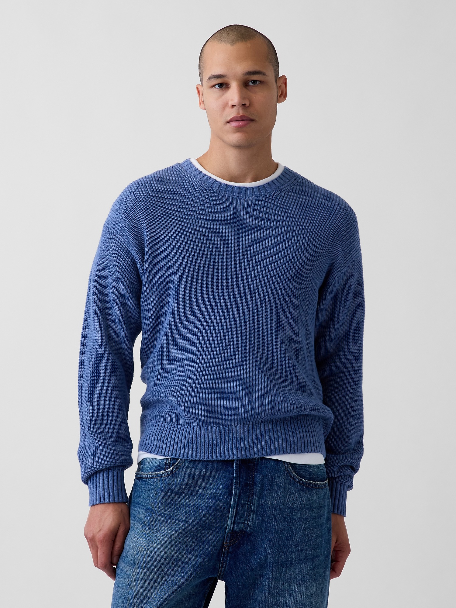 Мужской свитер Gap Relaxed Shaker, цвет: Синий