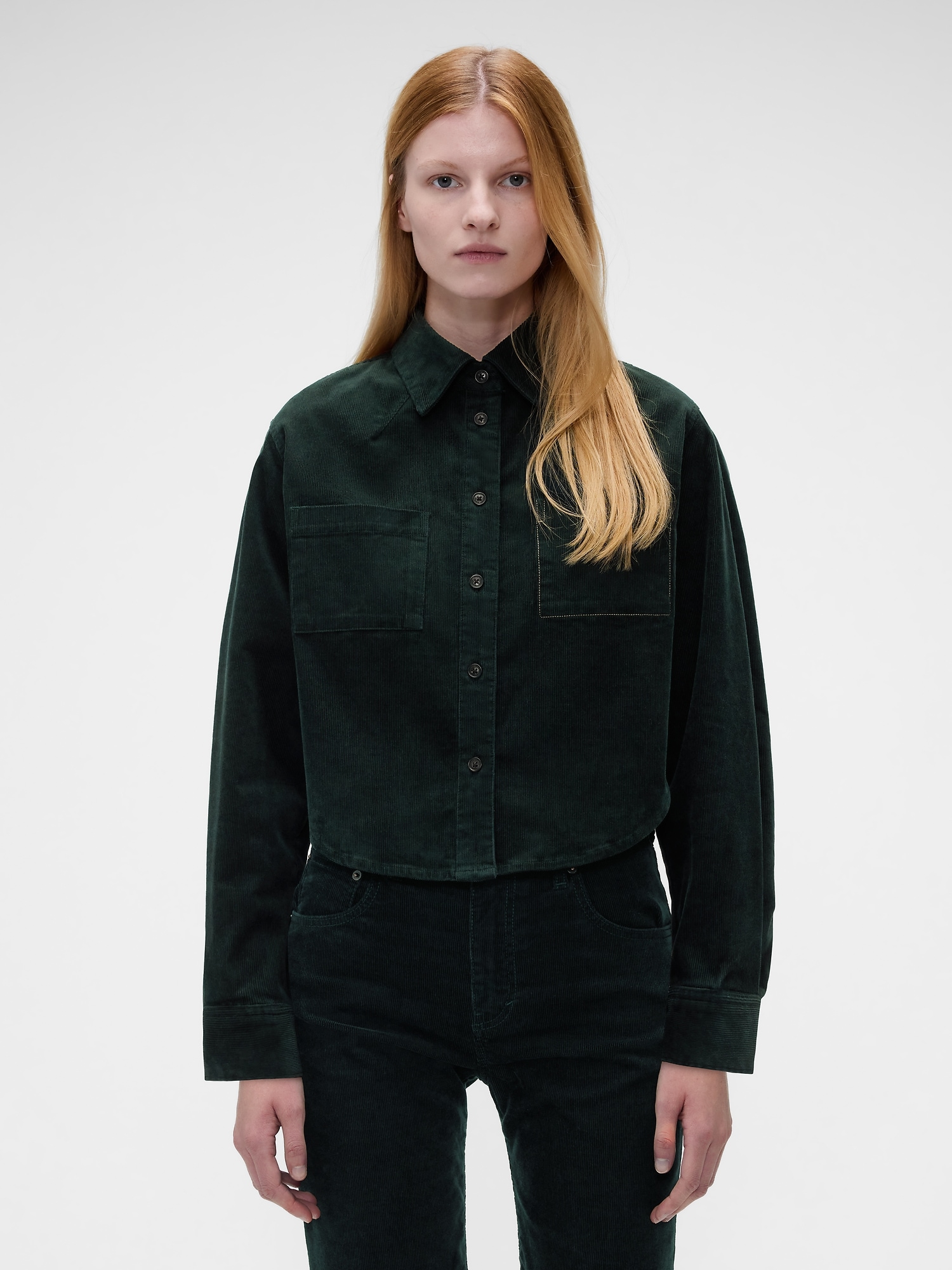 Gap × Victoria Beckham Corduroy Crop Shirt