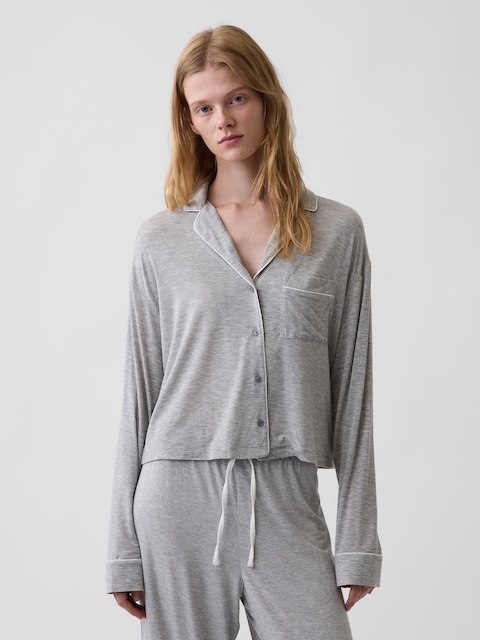 SoftMade Modal Crop PJ Top
