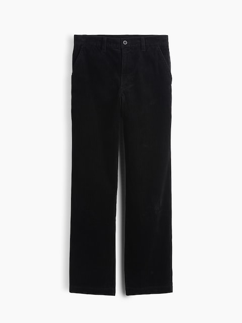 Corduroy Flat Front Loose Trousers