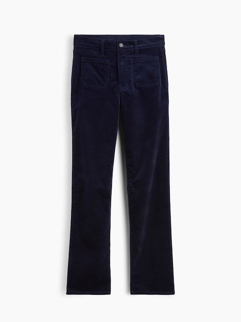High Rise Velvet '90s Slim Straight Pants