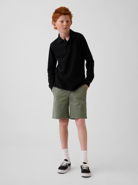 Kids Uniform Stretch Relaxed Khaki Shorts