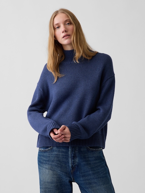 100% Cotton Oversized Mockneck Sweater