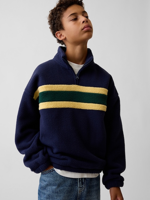 Kids Sherpa Relaxed Quarter-Zip Pullover