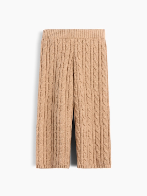 Baby & Toddler CashSoft Cable-Knit Wide-Leg Pants