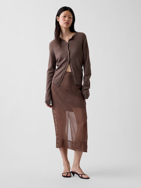Sheer Organza Maxi Skirt