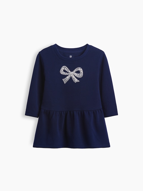 Baby & Toddler Bow Sweatshirt Dress