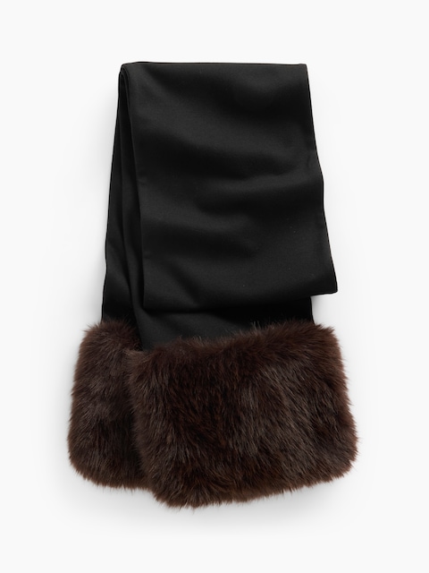 Faux Fur Trim Scarf