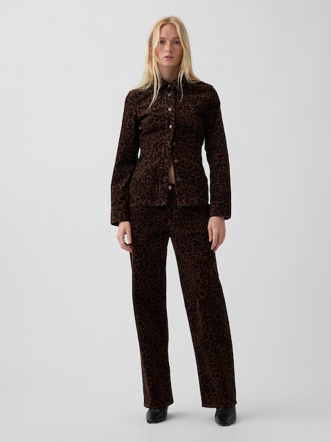 Low Rise Corduroy '90s Loose Leopard Pants