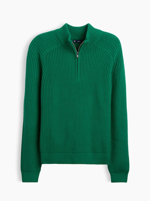 CashSoft Rib Quarter-Zip Sweater