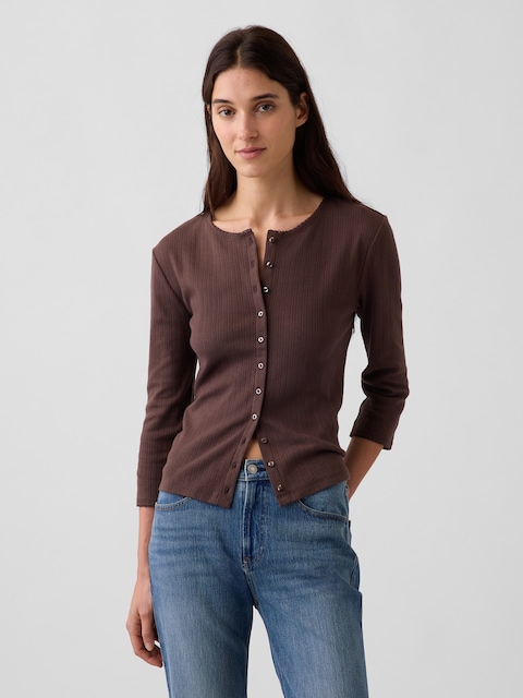 Pointelle Cardigan