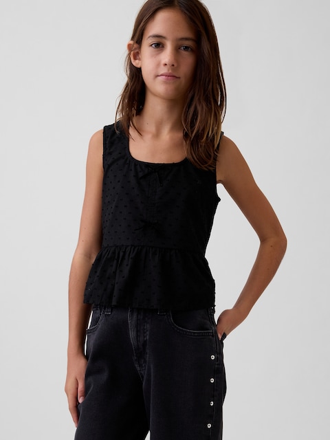 Kids Bow-Front Peplum Top