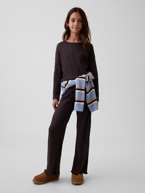 Kids Waffle Foldover Flare Leggings