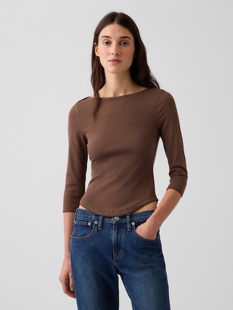 Modern Curved-Hem T-Shirt