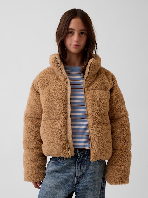 Kids Recycled Mockneck Puffer Jacket