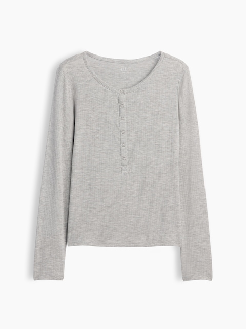 SoftMade Modal Rib Henley PJ Top