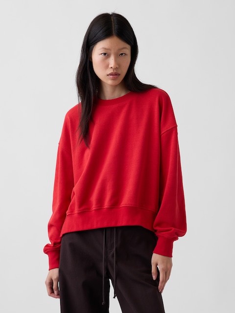 VintageSoft Terry Oversized Wedge Side-Slit Sweatshirt